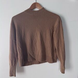 Everlane Cashmere Cropped Boxy Mock Neck Turtleneck Sweater